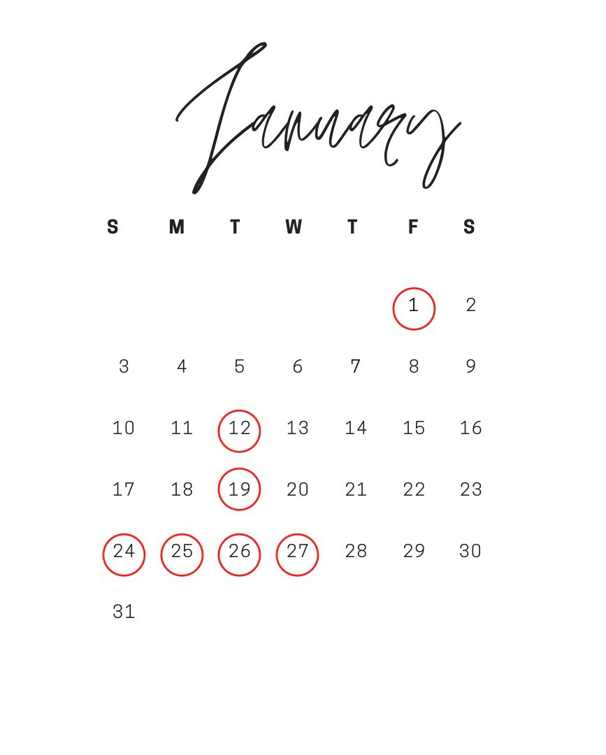 1月休業日のお知らせ【茨木市・創作和菓子SENSE】